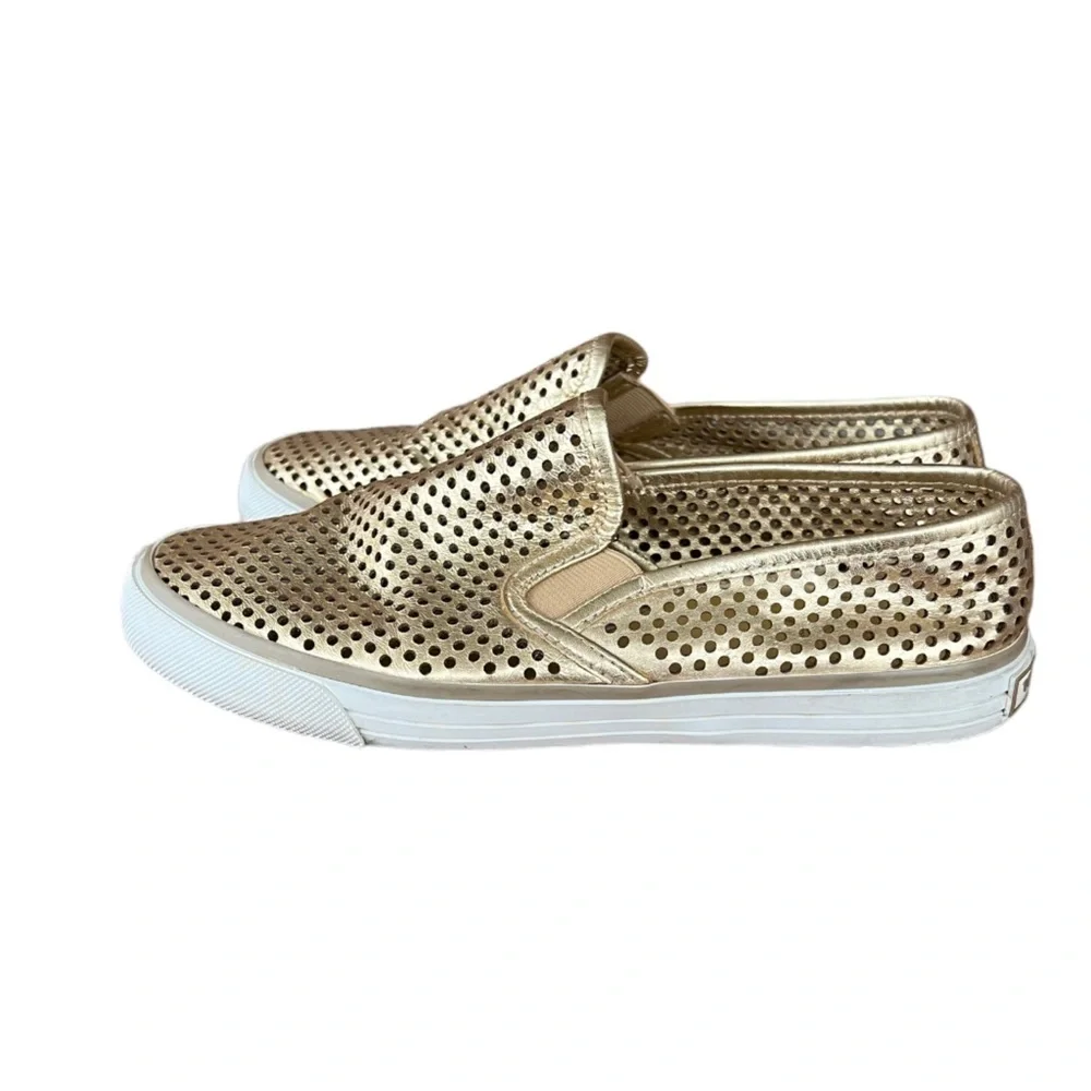 Tory Burch Jesse Metallic Gold Slip On Women’s Sneakers Size 6.5